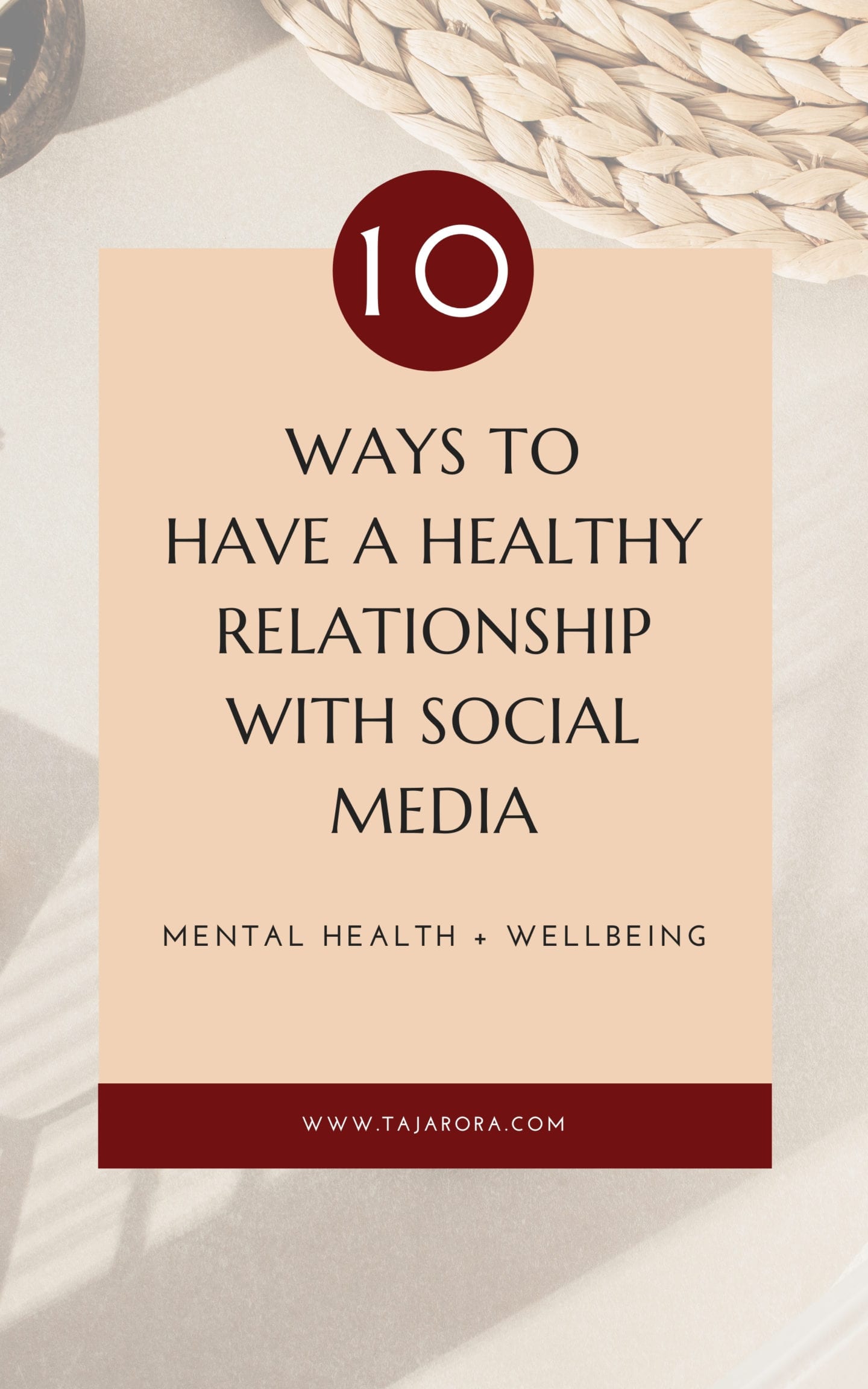Pinterest Pin. 10 ways to have a healthy relationship with social media.